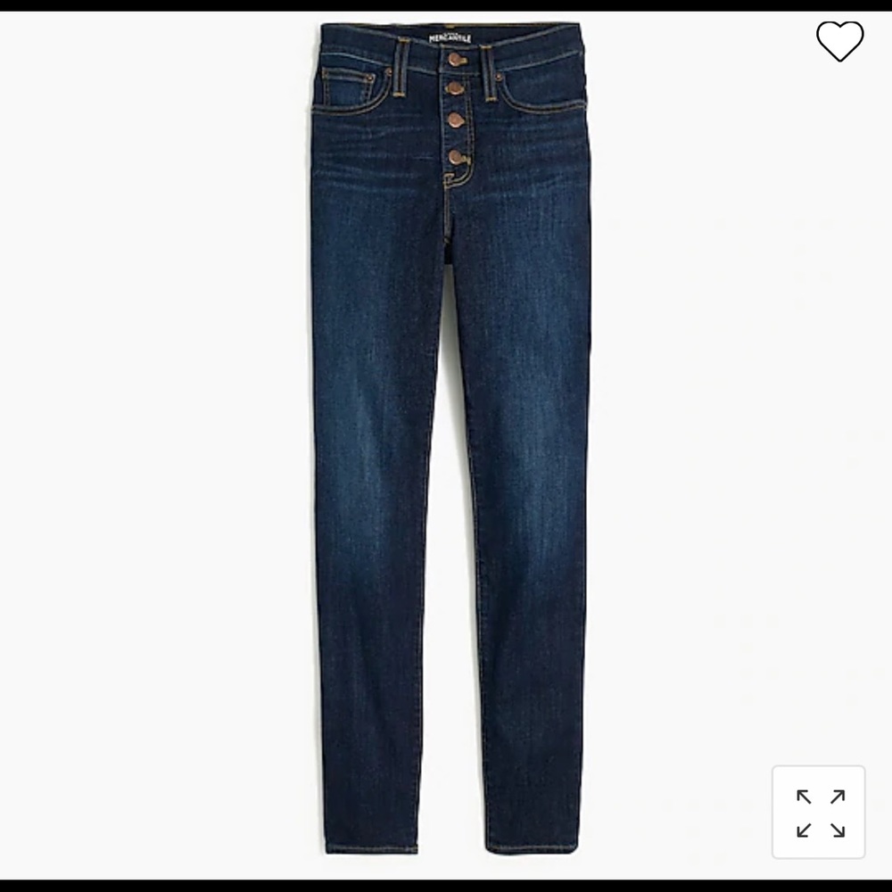 Dark Wash J Crew Button Up Jeans